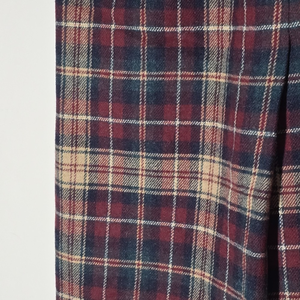 Vtg The Villager Plaid Academia Midi Skirt Wool Blend Slit Size 12 Old Money - Picture 3 of 6